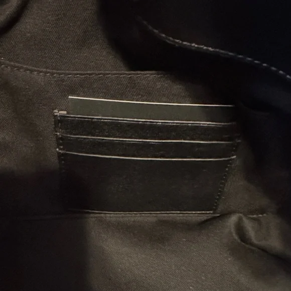 Karl Lagerfeld Black Leather Tote with Gold-Tone Accent With Added Charm & Dusty - Picture 13 of 16